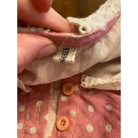 Eternal Flow Vintage Look Pink White Dot Shirt Women's M - Picture 6 of 12